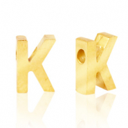 Kralen van Stainless steel Roestvrij staal (RVS) kralen letter K Goud