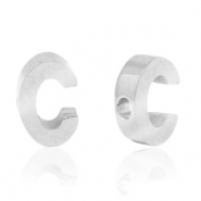 Kralen van Stainless steel Roestvrij staal (RVS) kralen letter C Zilver