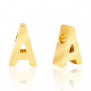 Kralen van Stainless steel Roestvrij staal (RVS) kralen letter A Goud