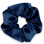 Scrunchie silky haarelastiek Deep blue