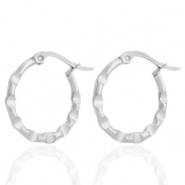 Oorbellen van Stainless steel Roestvrij staal (RVS) creolen Zilver