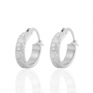 Oorbellen van Stainless steel Roestvrij staal (RVS) creolen Zilver