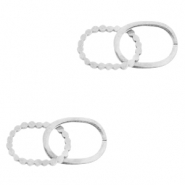 Bedels van Stainless steel Roestvrij staal (RVS) tussenstuk double oval Zilver