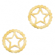 Bedels van Stainless steel Roestvrij staal (RVS) tussenstuk star Goud