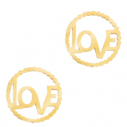 Bedels van Stainless steel Roestvrij staal (RVS) tussenstuk "LOVE" Goud