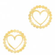 Bedels van Stainless steel Roestvrij staal (RVS) tussenstuk heart Goud