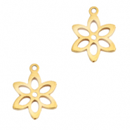 Bedels van Stainless steel Roestvrij staal (RVS) bloem Goud
