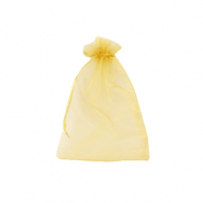 Organza sieradenzakje 7x9cm Golden yellow