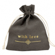 Sieradenzakje "with love" Black-gold