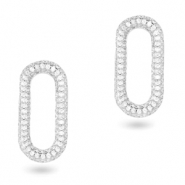 Zirkonia oval tussenstuk Silver