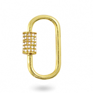 Zirkonia slot oval Gold