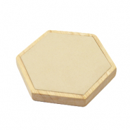 Sieraden display hexagon voor diverse sieraden hout met imi su&egrave;de Natural-beige