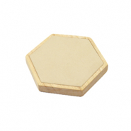 Sieraden display hexagon voor diverse sieraden hout met imi su&egrave;de Natural-beige
