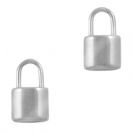 Bedels van Stainless steel Roestvrij staal (RVS) slot Zilver