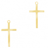 Bedels van Stainless steel Roestvrij staal (RVS) kruis Goud