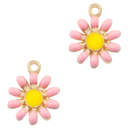 Basic quality metaal bedel flower Goud-roze