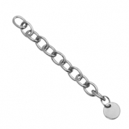 Benodigdheden van Stainless steel Roestvrij staal (RVS) verlengketting coin 8mm Zilver