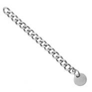 Benodigdheden van Stainless steel Roestvrij staal (RVS) verlengketting gourmet schakel coin 8mm Zilver