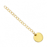 Benodigdheden van Stainless steel Roestvrij staal (RVS) verlengketting coin 10mm Goud