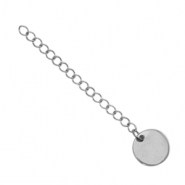 Benodigdheden van Stainless steel Roestvrij staal (RVS) verlengketting coin 10mm Zilver