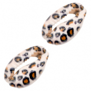 Schelp kralen special Kauri Leopard-orange