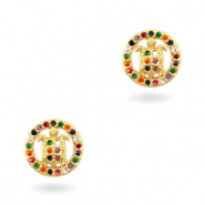 Brass elements Zirkonia rainbow schildpad Gold