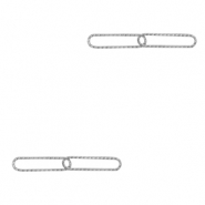 Bedels van Stainless steel Roestvrij staal (RVS) tussenstuk dubbele schakel oval Zilver