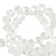 Facet kralen top quality disc 3x3mm Crystal-pearl shine coating