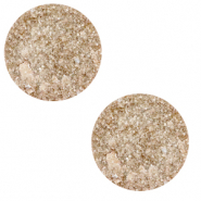 20 mm platte Polaris Elements cabochon Goldstein Blushing peach
