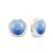 Metaal kralen DQ Pearl blue-antique silver (nikkelvrij)