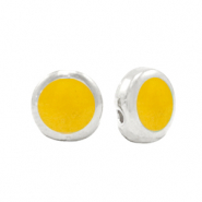 Metaal kralen DQ Pearl tropical yellow-antique silver (nikkelvrij)