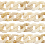 Acryl schakels 22mm Beige
