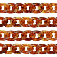 Acryl schakels 19mm Topaz brown
