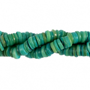 Schelp kralen disc 7mm Dark eden green