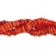 Schelp kralen disc 7mm Coral red