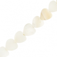 Schelp kralen heart White