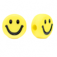 Acryl letterkralen smiley Yellow-black