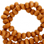 Houten kralen 10mm rond Amber brown
