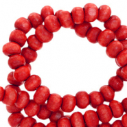 Houten kralen 6mm rond Mars red