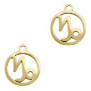Bedels van Stainless steel Roestvrij staal (RVS) sterrenbeeld steenbok Goud
