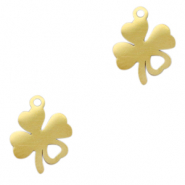 Bedels van Stainless steel Roestvrij staal (RVS) clover Goud