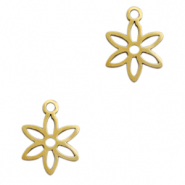 Bedels van Stainless steel Roestvrij staal (RVS) flower Goud