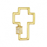 Zirkonia slot cross Gold