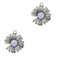 Metaal bedels DQ Daisy Antiek zilver-lilac purple (nikkelvrij)