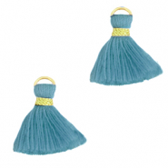 Kwastje 1.5cm Gold-stone blue