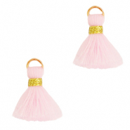 Kwastje 1.5cm Gold-light pink