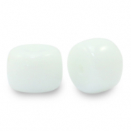 Glaskralen rondellen 8 mm White