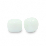 Glaskralen rondellen 6 mm White