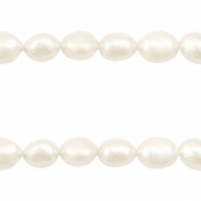 BQ Zoetwater parels nugget ovaal 9x7-8mmNatural white