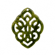 Hangers van resin ruit barok Dark olive green